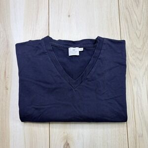 Sunspel Mens Light Weight V Neck T Shirt 100% Cotton Navy Blue Size Medium